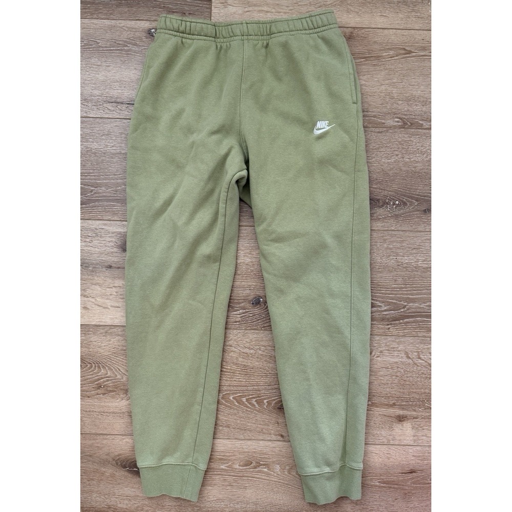 Nike Club Fleece Joggers L Green 30" Inseam BV2671-334 Sweatpants - Picture 2 of 7
